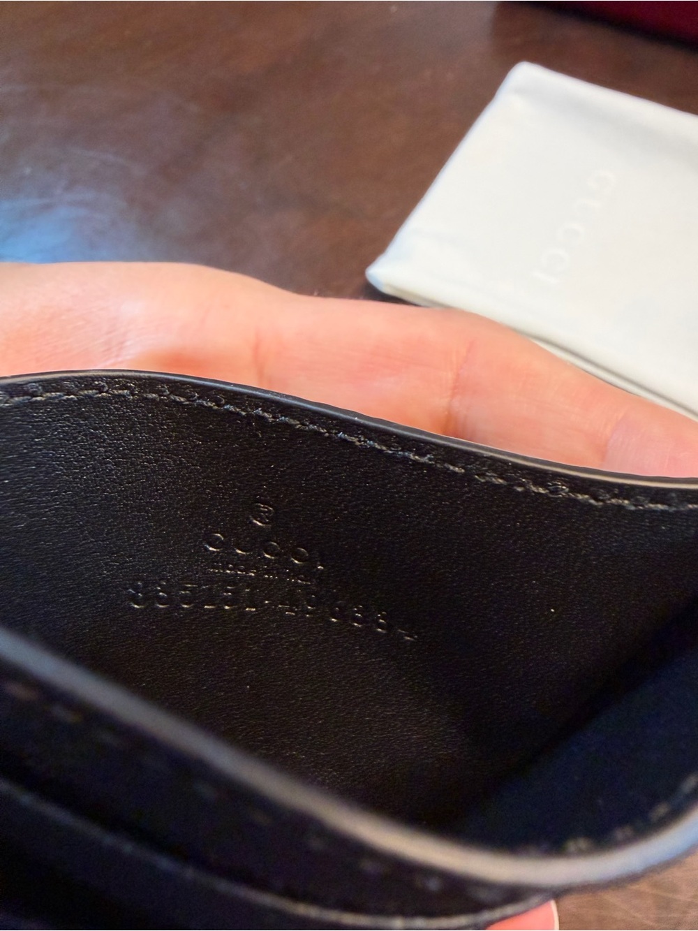 New Authentic Gucci GG Supreme Logo Card Case Wallet Black Leather - Picture 6 of 6
